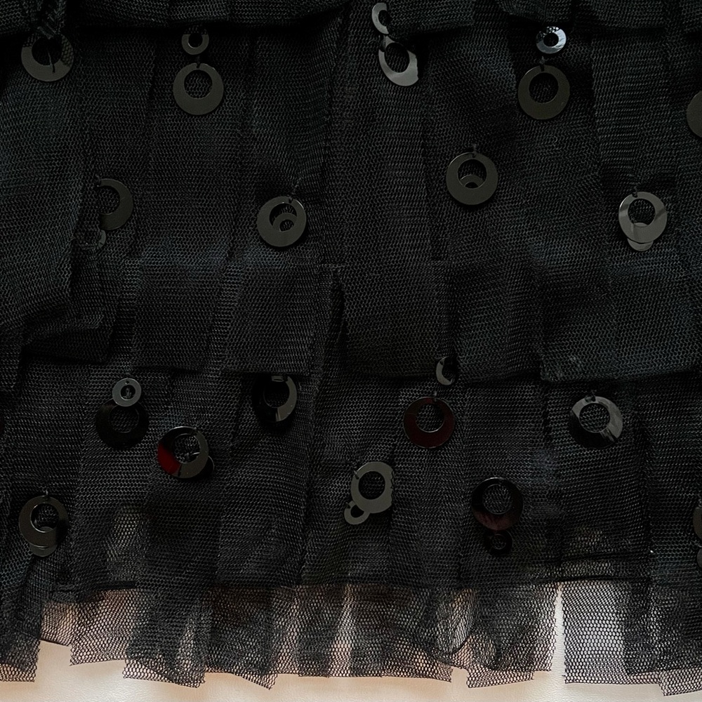 Night Way Black Vintage Skirt w/Tulle Tiered Design, Invisible Zip M (Women) A - Picture 2 of 6